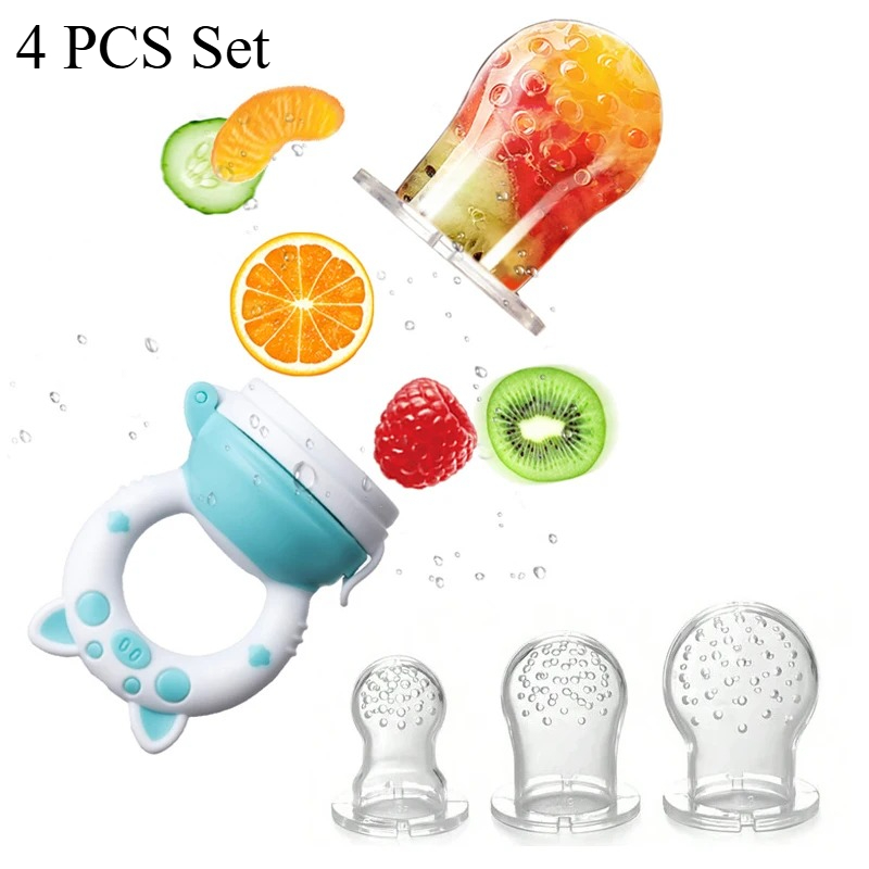 Baby Food Chopper - 4pcs/set Silicone Fruit & Vegetable Feeder