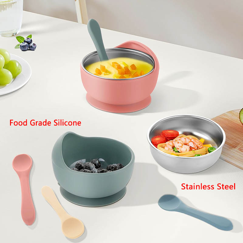 3Pcs Set Baby Feeding Bowl Wit - огляд і ціна Baby Food Utensils