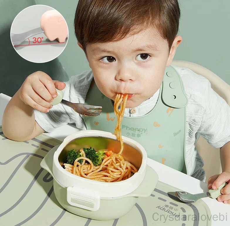 1setElephant Short Fork Spoon  - огляд і ціна Baby Food Japan