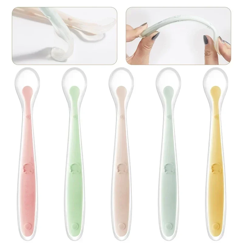 Soft Silicone Baby Spoon Toddl - огляд і ціна Baby Food Utensils