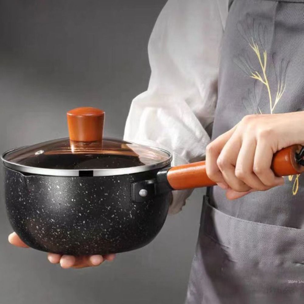 Non-Stick Milk Pot Wood Handle - огляд і ціна Baby Food Japan