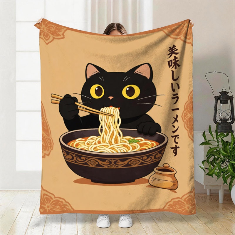 Cute Cat Ramen Throw Blanket T - огляд і ціна Baby Food Japan