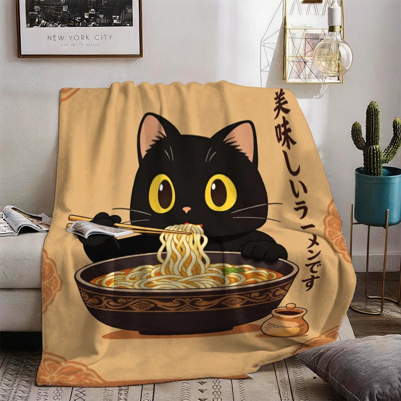 Cute Cat Ramen Throw Blanket T - огляд і ціна Baby Food Japan