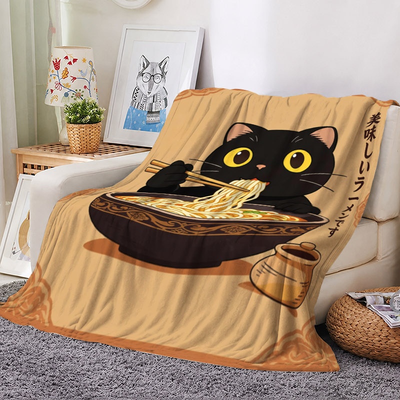 Cute Cat Ramen Throw Blanket T - огляд і ціна Baby Food Japan