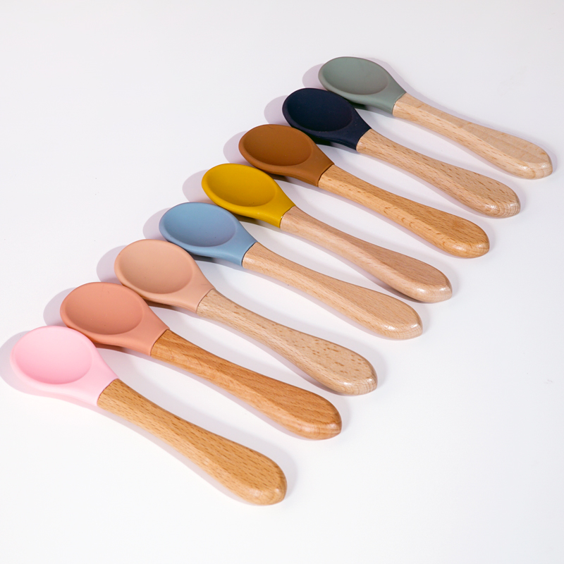Feeding Wooden Handle Silicone - огляд і ціна Baby Food Utensils