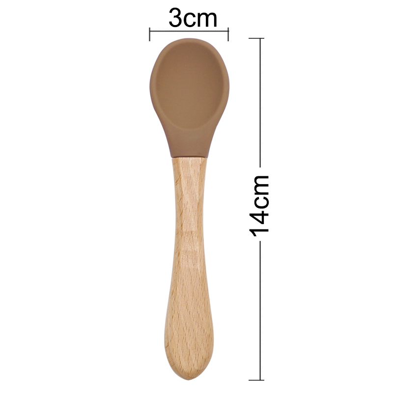 Feeding Wooden Handle Silicone - огляд і ціна Baby Food Utensils