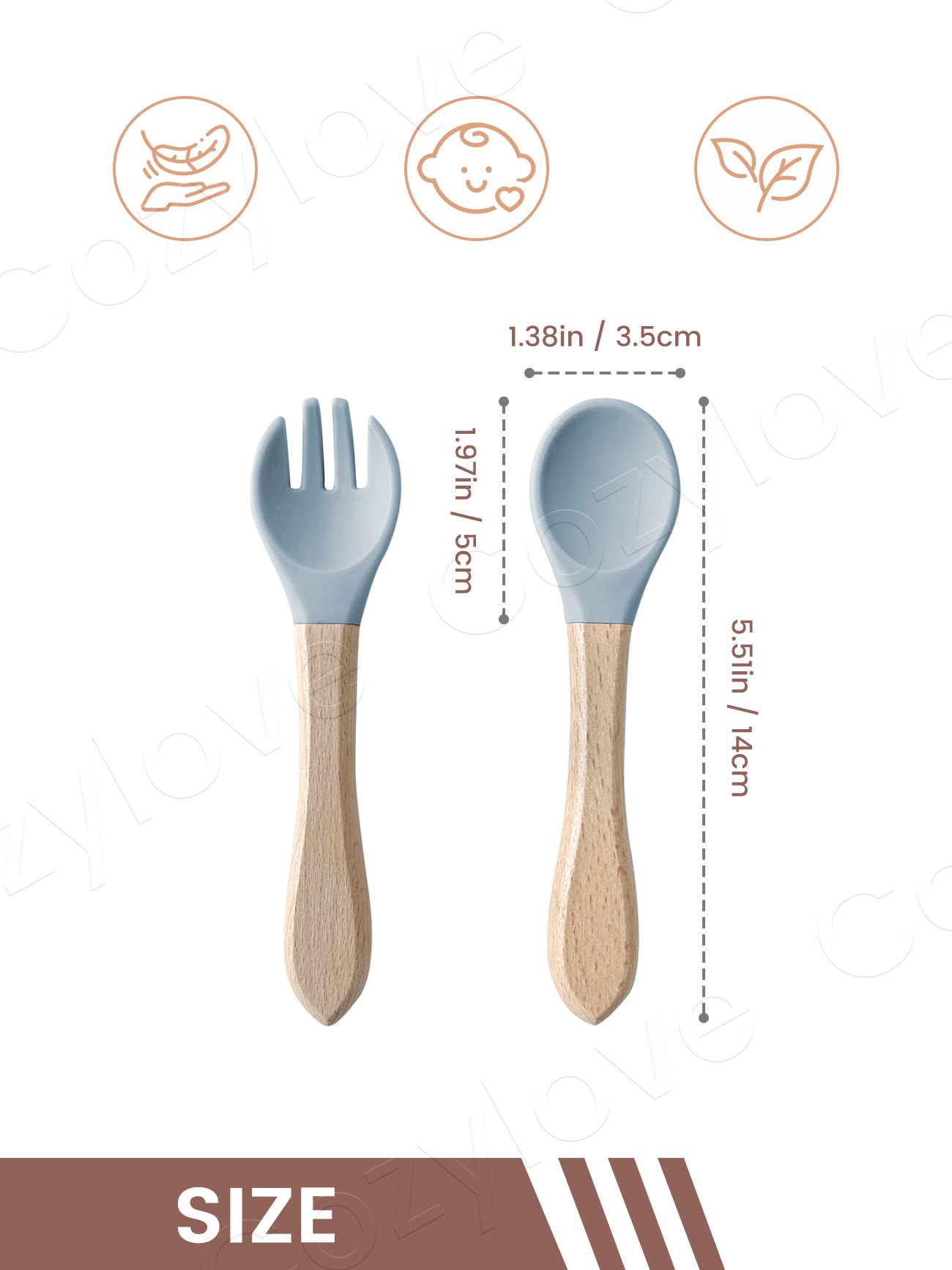 Baby Silicone Fork Spoon Set,  - огляд і ціна Baby Food Utensils