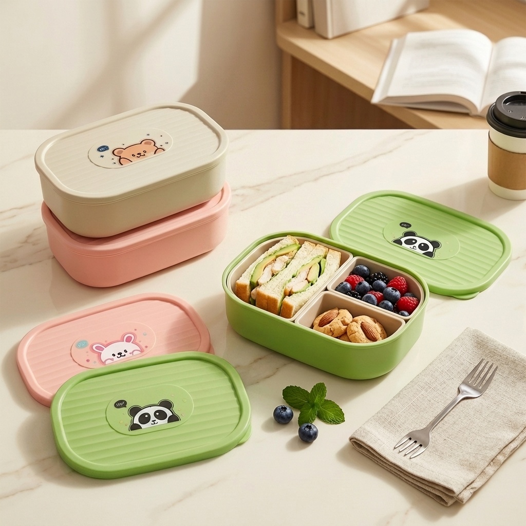 Cute Plastic Divided Lunch Box - огляд і ціна Baby Food Fruits