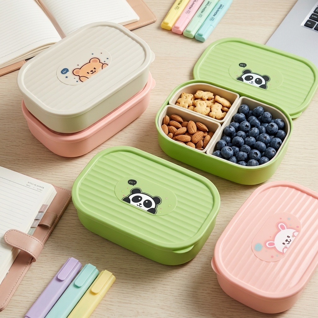 Cute Plastic Divided Lunch Box - огляд і ціна Baby Food Fruits
